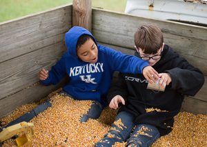 kids playing in corn truck kentucky